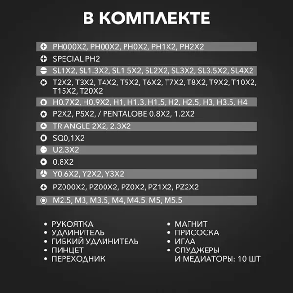 Набор мини-отверток Kranz KR-12-4772 Количество в наборе: 114 photo 5