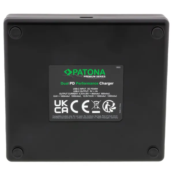 Încărcător pentru acumulator cameră foto Patona Premium Dual PD Li-Ion/ 1500 mAh photo 2