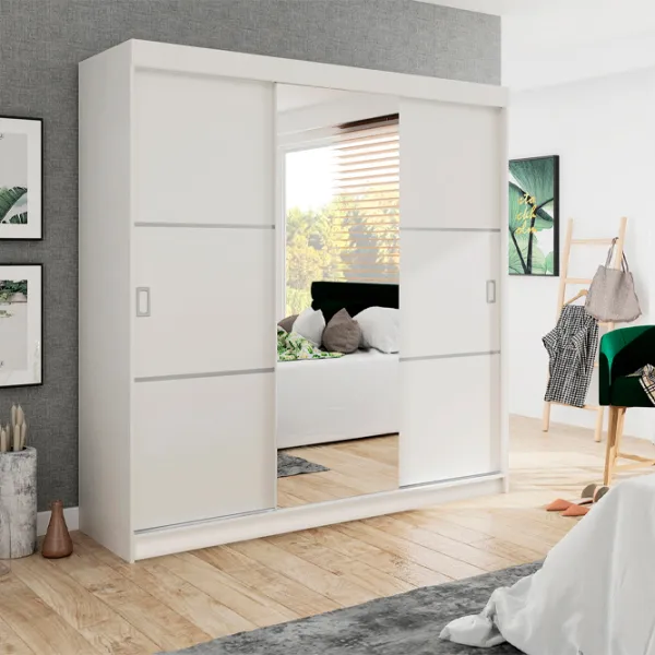 Dulap Prime Furniture Bill 3 200 x 59 x 205 / PAL / Alb photo 2 Dulap Prime Furniture Bill 3 200 x 59 x 205 / PAL / Alb photo 2