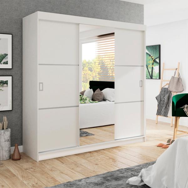 Dulap Prime Furniture Bill 3 200 x 59 x 205 / PAL / Alb photo 2 Dulap Prime Furniture Bill 3 200 x 59 x 205 / PAL / Alb photo 2