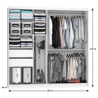 Шкаф Belini Premium ME SZP5 SZP5/1/W/W/0/KLAL 200 x 60см x 216 / ЛДСП / Белый photo 3