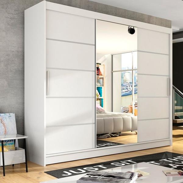 Dulap Space Meble Aston VI 250 x 58 x 215 / PAL / Alb photo 2 Dulap Space Meble Aston VI 250 x 58 x 215 / PAL / Alb photo 2