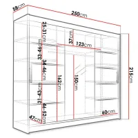 Шкаф Space Meble Aston VI 250 x 58см x 215 / ЛДСП / Белый photo 4