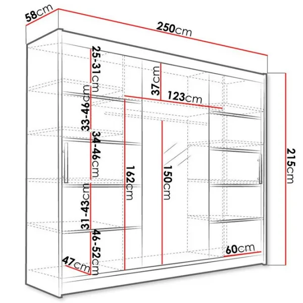 Шкаф Space Meble Aston VI 250 x 58см x 215 / ЛДСП / Шоколад photo 2