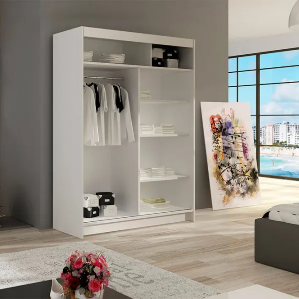 Dulap Space Meble Miami VII 120 x 58 x 200 / PAL / White photo 3