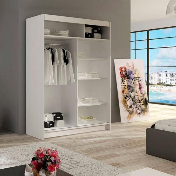 Dulap Space Meble Miami VI 120 x 58 x 200 / PAL / White photo 2 Dulap Space Meble Miami VI 120 x 58 x 200 / PAL / White photo 2