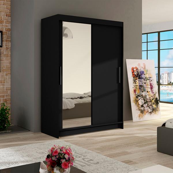 Шкаф Space Meble Miami VI 120 x 58см x 200 / ЛДСП / Чёрный photo 2