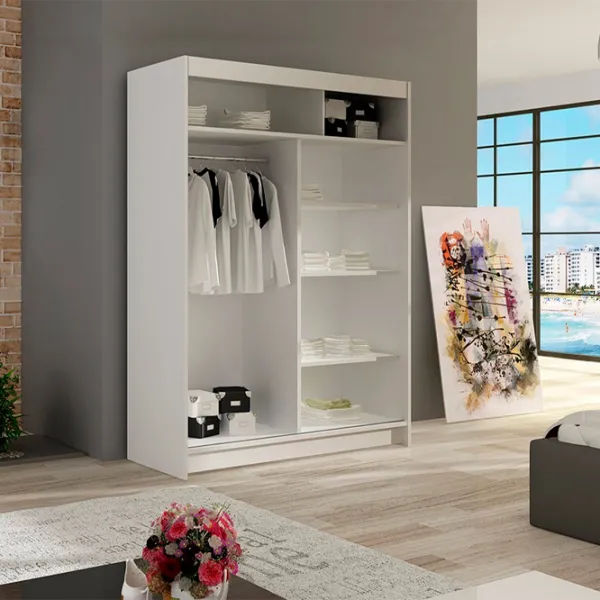 Шкаф Space Meble Miami I 120 x 58см x 200 / ЛДСП / Белый photo 2