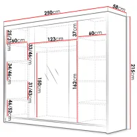 Шкаф Space Meble Amber VI 250 x 58см x 215 / ЛДСП / Белый photo 4