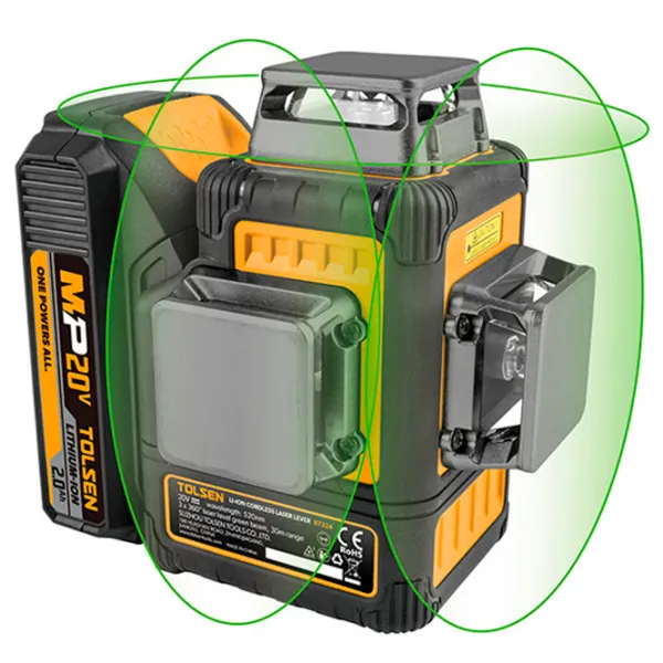 Nivelă lazer Tolsen 3D Rotativ / Acumulator photo 1