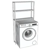 Dulap pentru mașini de spălat Prestige 5746294 PAL / Pine photo 3