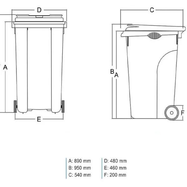 Tomberon de gunoi Uniplast 37210A 120 l / Plastic photo 3