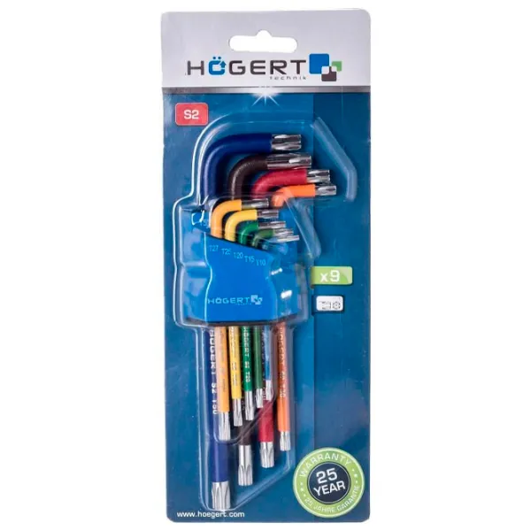 Набор ключей Torx Hoegert HT1W817 Количество в наборе: 9 шт. photo 3 Набор ключей Torx Hoegert HT1W817 Количество в наборе: 9 шт. photo 3