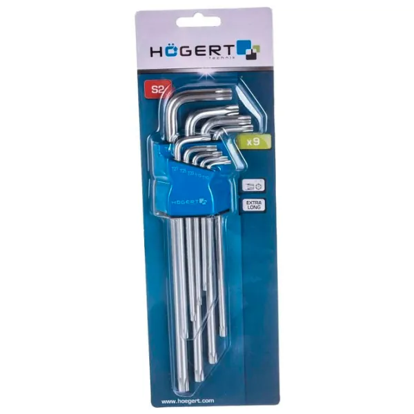 Set chei Torx Hoegert HT1W831 Cantitatea în set: 9 buc. photo 2 Set chei Torx Hoegert HT1W831 Cantitatea în set: 9 buc. photo 2