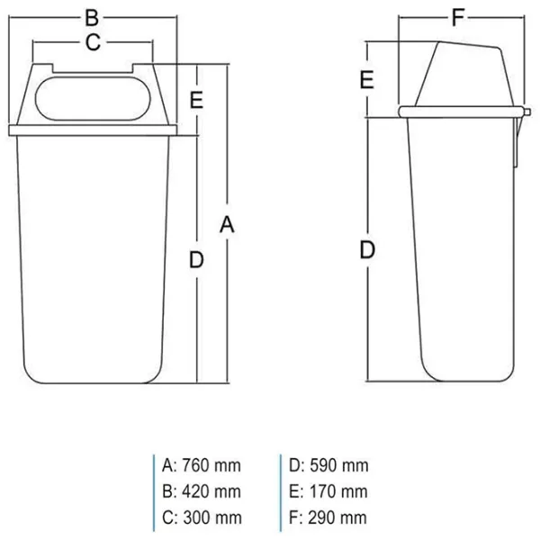 Tomberon de gunoi Uniplast 37180 50 l / Plastic photo 2 Tomberon de gunoi Uniplast 37180 50 l / Plastic photo 2