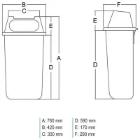 Tomberon de gunoi Uniplast 37180V 50 l / Plastic photo 2