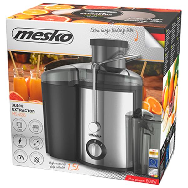Storcator de fructe Mesko MS-4126 Centrifugă / 600 W / Black Silver photo 9