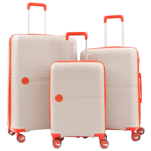 Чемодан CCS 5239 Set 105л/ Оранжевый Белый photo 1