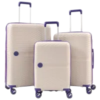 Valiză CCS 5239 Set 105 l/ Purple White