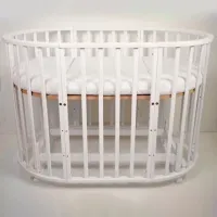 Детская кровать Kuzya Солнце  0 месяцев - 5 лет / Слоновая кость