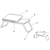 Măsuță pentru laptop Halmar B19 Dark walnut / MDF photo 2