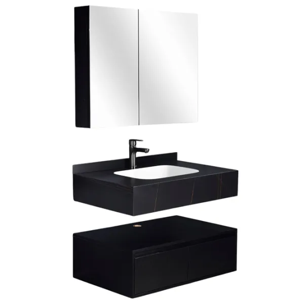 Seturi mobilă de baie SanDonna 1016N-60 Piatră sinterizată / Black photo 1 Seturi mobilă de baie SanDonna 1016N-60 Piatră sinterizată / Black photo 1