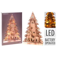 Suvenir Promstore "Brad cu reni" Lemn / Lemn natural