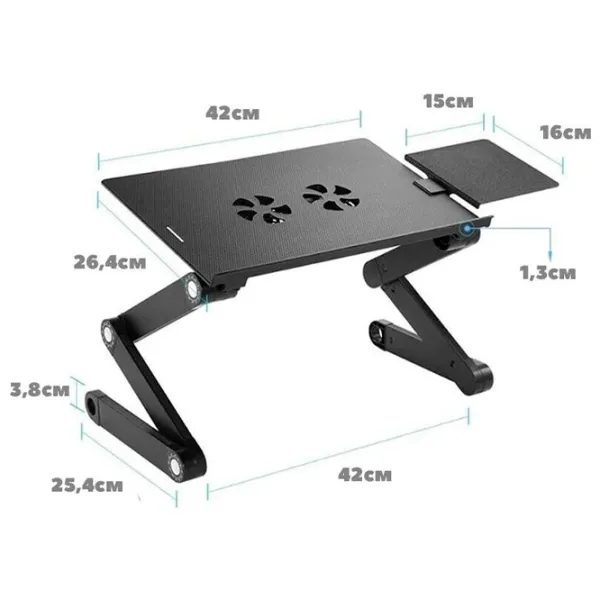 Măsuță pentru laptop Tatkraft WonderWorker Einstein Black / Plastic photo 2