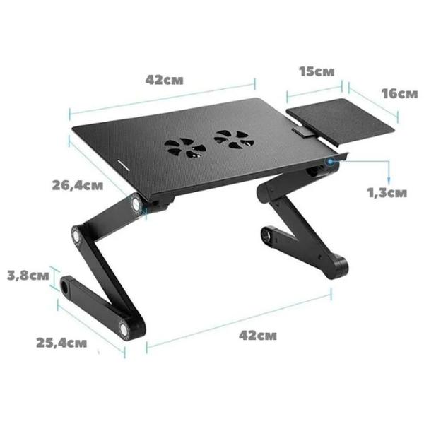 Măsuță pentru laptop Tatkraft WonderWorker Einstein Black / Plastic photo 2