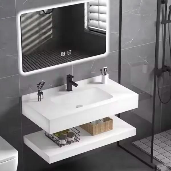 Seturi mobilă de baie SanDonna 1009A-100 Piatră sinterizată / White photo 1