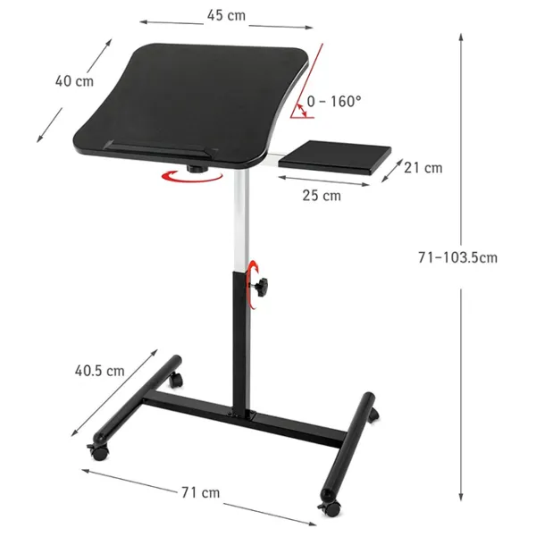 Măsuță pentru laptop Tatkraft Vanessa Black / MDF photo 2