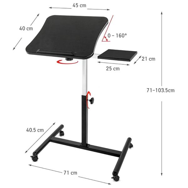 Măsuță pentru laptop Tatkraft Vanessa Black / MDF photo 2