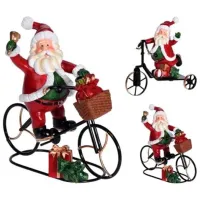 Сувенир Promstore "Mos Craciun pe bicicleta" Керамика / Разноцветный