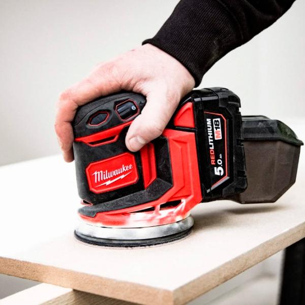 Șlefuitor Milwaukee M18BOS125-0 Cu excentric / / Red photo 5