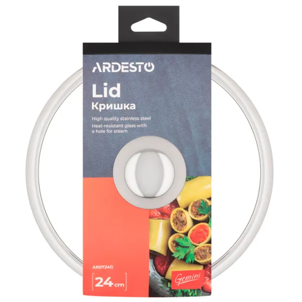 Крышка Ardesto AR0724G 24 см / Стекло photo 3