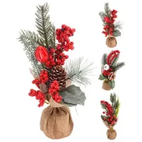 Сувенир Christmas "Cranga cu fructe de padure si conuri" Пластик / Разноцветный