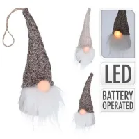 Сувенир Christmas "Pitic cu sac LED" Textil / Серый