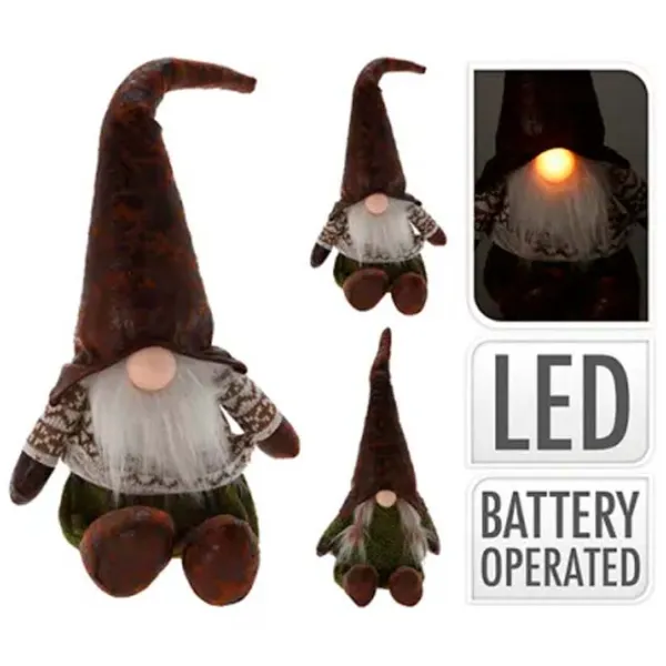 Suvenir Christmas "Pitic cu sac LED" Textil / Brown photo 1