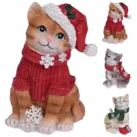 Сувенир Christmas "Pisica asezata" Керамика / Разноцветный