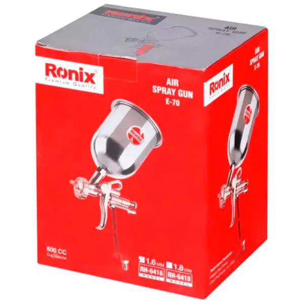 Краскопульт Ronix RH-6416 0.6 л/ Нержавеющая сталь photo 5