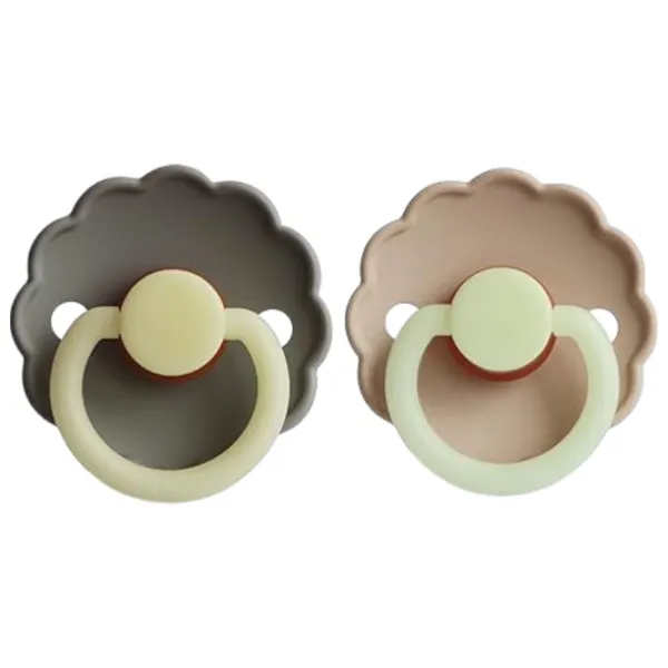 Suzetă cu tetina rotundă Frigg Night Daisy Unisex / 0 luni - 6 luni / Silicon / Beige photo 2