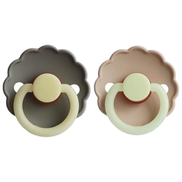 Suzetă cu tetina rotundă Frigg Night Daisy Unisex / 0 luni - 6 luni / Silicon / Beige photo 2