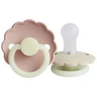 Suzetă cu tetina rotundă Frigg Night Daisy Pentru fetițe / 6 luni - 18 luni / Silicon / Cream