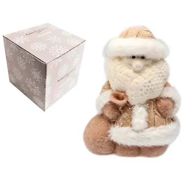 Suvenir Christmas "Santa cu o punga" Knitted Style Textil / White photo 1