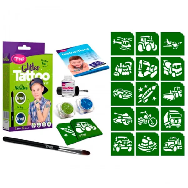 Set de creație Tytoo Glitter Tattoo Kit Vehicles 5999094501805 3+ / Multicolor Multicolor photo 2 Set de creație Tytoo Glitter Tattoo Kit Vehicles 5999094501805 3+ / Multicolor Multicolor photo 2