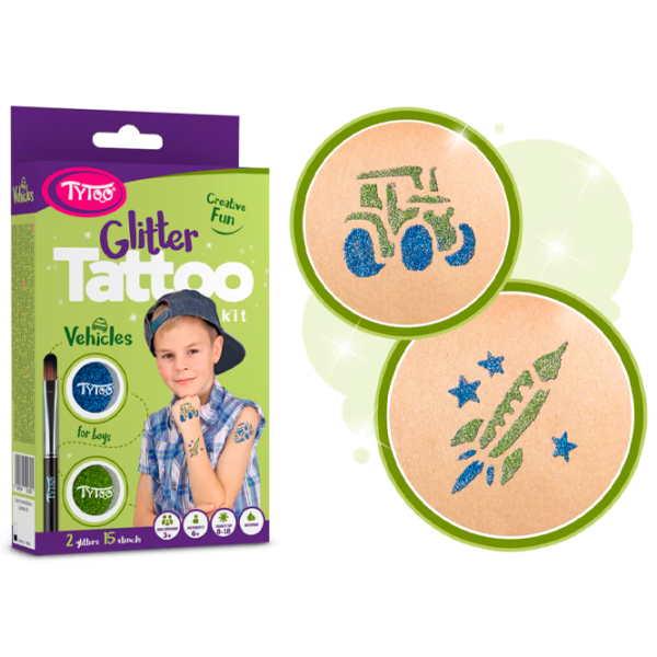 Set de creație Tytoo Glitter Tattoo Kit Vehicles 5999094501805 3+ / Multicolor Multicolor photo 5 Set de creație Tytoo Glitter Tattoo Kit Vehicles 5999094501805 3+ / Multicolor Multicolor photo 5