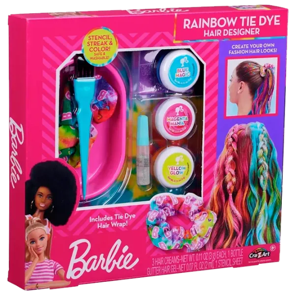 Креативный набор Cra-Z-Art Rainbow Tie-Dye Hair Designer Barbie 884920340503 8+ / Разноцветный Розовый photo 1 Креативный набор Cra-Z-Art Rainbow Tie-Dye Hair Designer Barbie 884920340503 8+ / Разноцветный Розовый photo 1