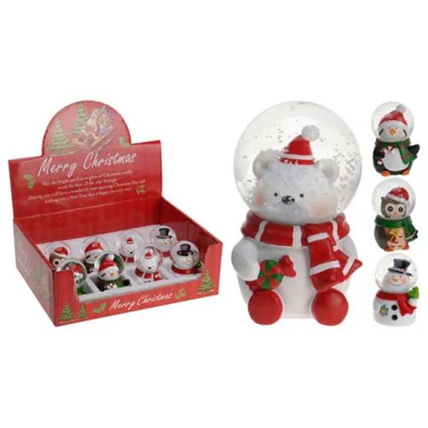 Suvenir Christmas "Glob cu zapade/Pinguin/Om de zapada/Mos Craciun/Urs" Ceramică / Multicolor photo 1