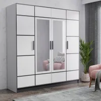 Шкаф Prime Furniture Roj 4D 207 206.4 x 39см x 205 / ЛДСП / White photo 2