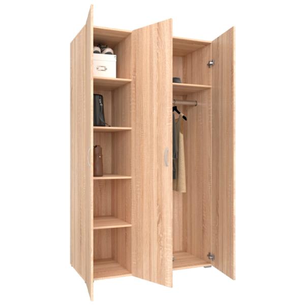 Шкаф Haaus Nero 3U 120 x 52см x 200 / ЛДСП / Дуб Сонома photo 2